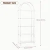 [US Local Warehouse] 5-Tier Acrylic Arched Bookshelf Modern Style Clear Bookcase Open Display Bookshelf for Home Office Living Room Kitchen Bedroom 11.81x23.62x65.35in Easy Assembly