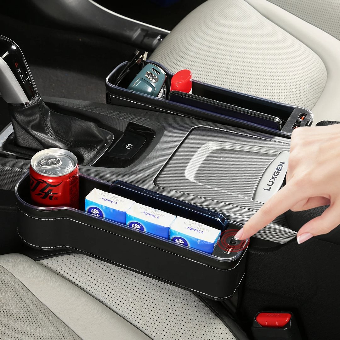 Car seat gap colorful atmosphere light storage box