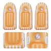 Inflatable Pool Float with Clear Window Summer Swimming Equipment (Yellow)