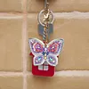 5pcs DIY Full Drill Diamond Painting Special Shaped Butterfly Keychain Gift