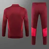 2023/2024 Manchester United Half-Pull Training Suit Purplish red Football Shirt 1:1 Thai Quality Set love fball
