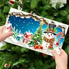 (US Local)12PCS DIY Xmas Pattern Rhinestone Diamond Art Mosaic Postcards for Celebrations