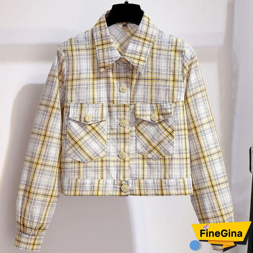 Casual Plaid Jacket+Pocket Pants P10563
