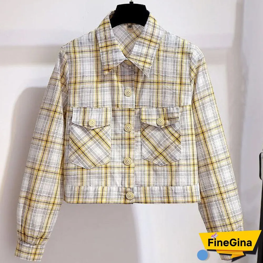 Casual Plaid Jacket+Pocket Pants P10563