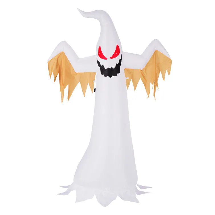Halloween Inflatable LED White Ghost With Red Eyes