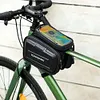 3L Bicycle Front Frame Bag Support Touch Screen Bike Top Tube Bag for 7in Phones