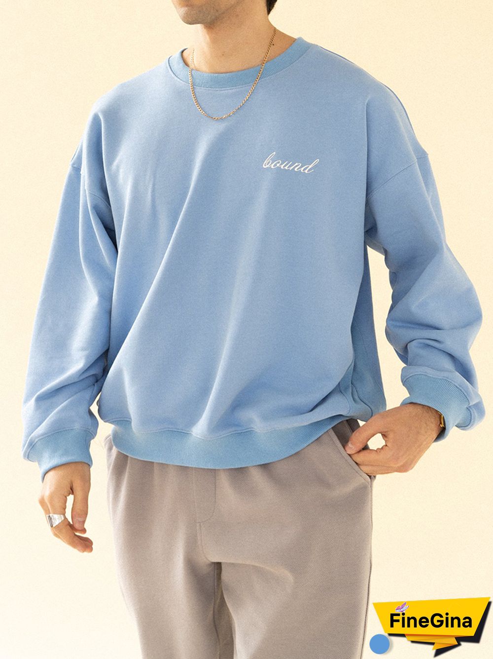Blue Fashion Modern Casual Long Sleeve Sweatshirt