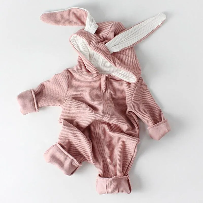 Autumn Winter Infant Baby Boys Girls Rompers Baby Clothes Bear Printing Long Sleeve Rompers Baby Boys Girls Thicken Rompers