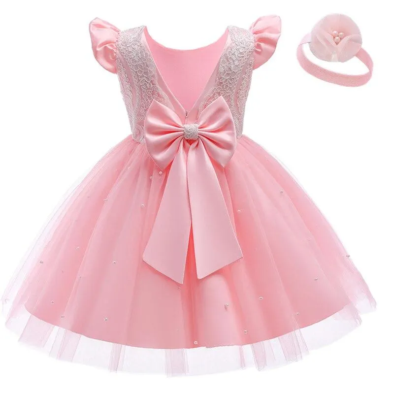 Baby Dress Girl 1st Birthday Dress For Baby Girl Dress Bowknot Princess Dresses Flower Girls Wedding Party Tutu Kids Clothes