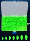 900pcs Luminous Fishing Beads Oval Plastic Glow Fishing Beads Fishing Line Beads