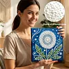 (25x25cm)DIY Dandelion Framed Handmade Pearl Painting Art Craft Kit Living Home Decor