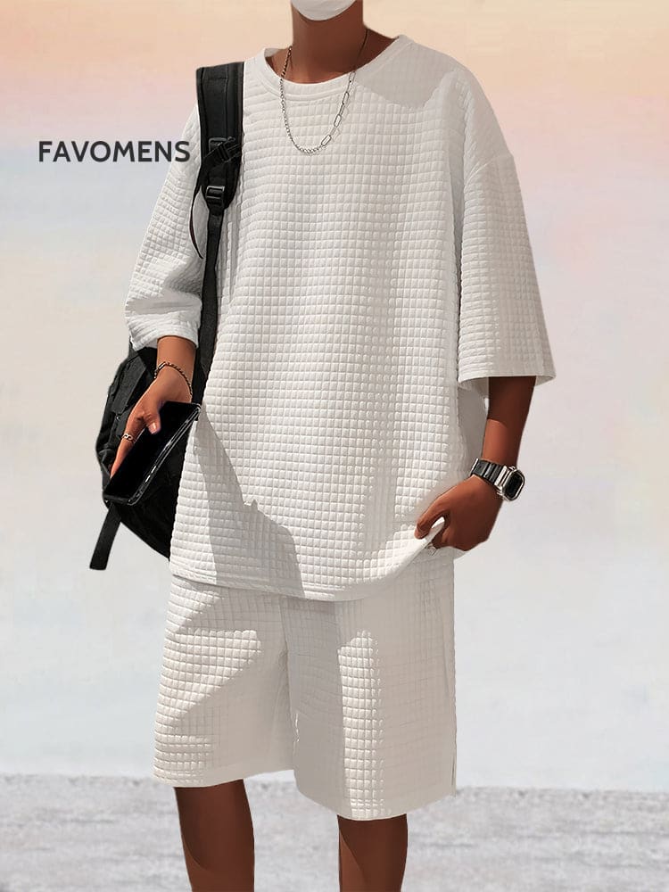 Breathable Waffle T-Shirt Set White / M Sports