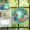 (US Local)Acrylic Special Shape Beach Parrots Double Sided Effect DIY Diamond Painting Art Pendant Kit
