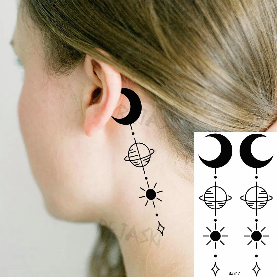 Small Henna Lotus Sexy Back Temporary Tattoos For Women Adult Feather Dandelion Fake Tattoo Body Art Waterproof Tatoos Sticker