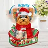 DIY Christmas Yorkshire Terrier Puppy-Acrylic Diamond Painting Ornaments With Shaking Head Function