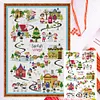 (Big Size)[Brand]Christmas Village - 14CT Counted Cross Stitch - 44*62cm - Xmas