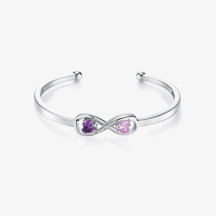 Magically Mailed [Save 43%⚡️]For Granddaughter - Customized Double Birthstones Infinity Open Bracelet