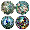 (US Local)4pcs/set Stained Glass-18CT Stamped Cross Stitch Kit(20x20cm)