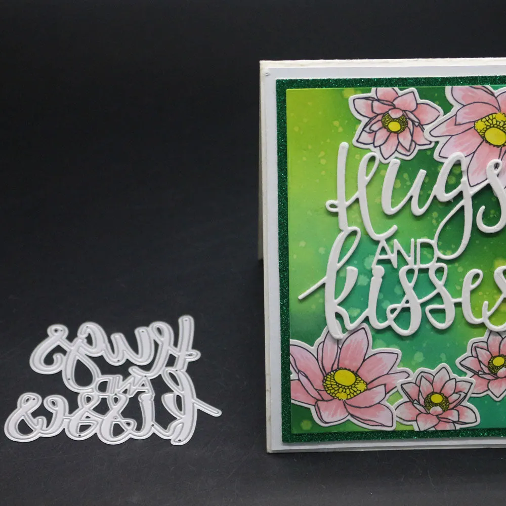 Hugs and Kisses Metal Cutting Dies Letter Cut Die Stencil Wedding Decoration Scrapbooking Embossing New Craft Stamps And Dies