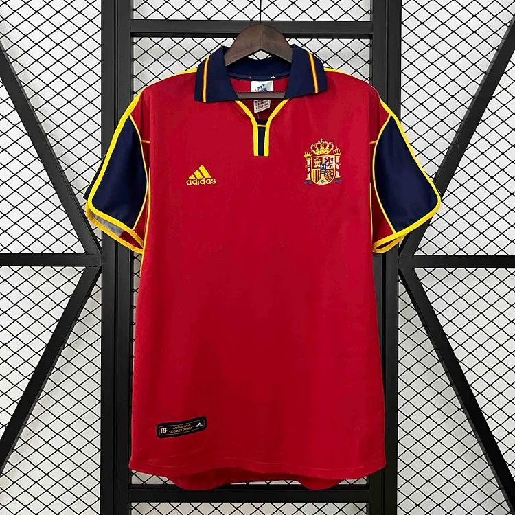 Spain 2000 Retro Home Football Jersey