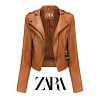 【ZARA】✨Elegancka sk&oacute;rzana kurtka damska, stylowa i wygodna na każdą okazję.