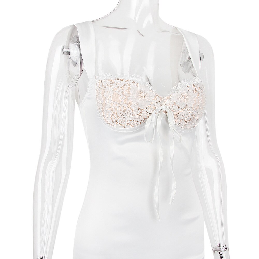 Mozision Stretchy Satin Lace Sexy Mini Dress For Women New White Zipper Backless Short Tank Dress Ladies Club Party Dress 18 Mozision Stretchy Satin Lace Sexy Mini Dress For Women New White Zipper Backless Short Tank Dress Ladies Club Party Dress
