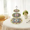 3 Tier Mandala Diamond Painting Cupcake Stand Diamond Art Tiered Serving Tray