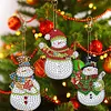 (US Local)12pcs Christmas Snowman Diamond Painting Keychains Kit DIY Diamond Art Charms
