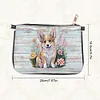 (US Local)Special Shape Flower Puppy 5D DIY Diamond Painting Clutch Bag for Women Girls