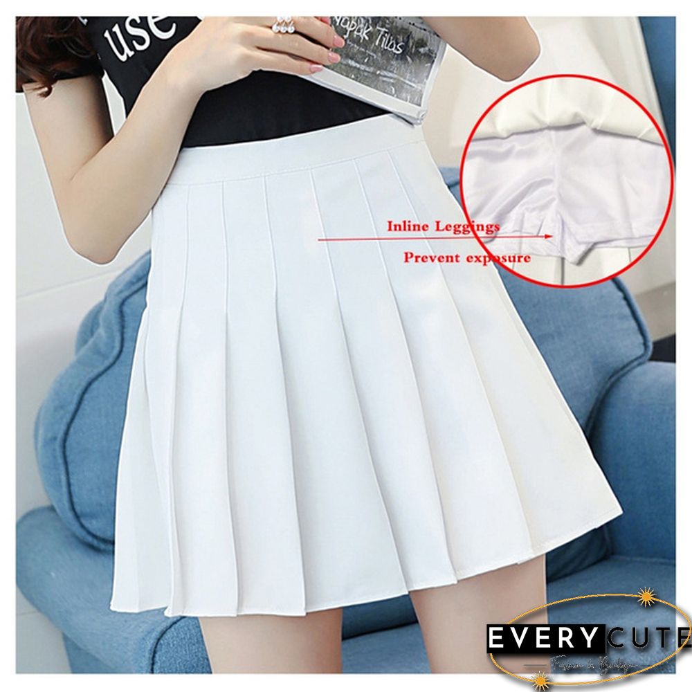 Women Fashion Summer High Waist Pleated Skirt Wind Cosplay Skirt