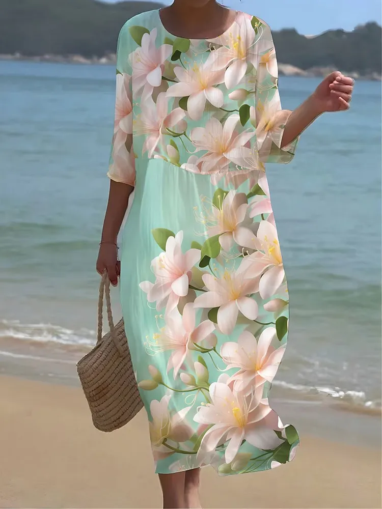 Women's Floral Resort Print Dress