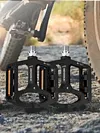 Double DU Bicycle Pedal Waterproof Alloy Pedal Anti-Slip Widened Nail Pedal