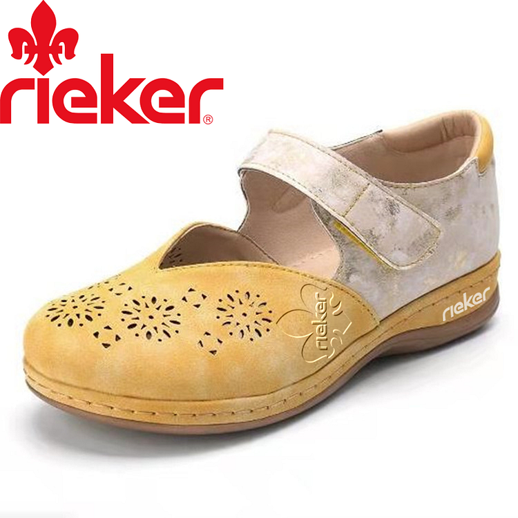 Rieker&reg; New Hollow Wedge Heel Baotou Color Block Retro női cipő
