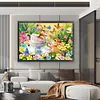 Teacup Rabbit Flowers-9CT Stamped Cross Stitch 80*60cm(Big Size)