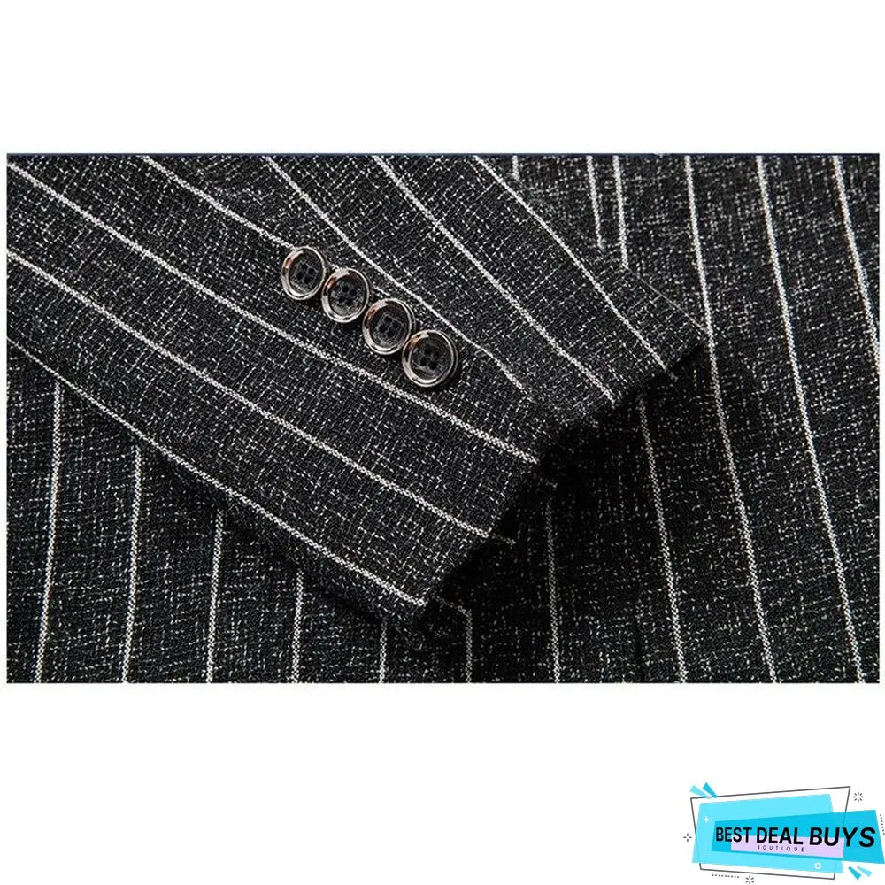 Men Jacket Blazers Stripe Suit Fashion Man Groom Business Causal Formal Blazer Jackets
