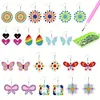 12 Pairs Double Sided Diamond Painting Earrings for Women Girls (Butterfly)