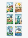 6pcs 5D DIY Full Square Drill Partial AB Drill Diamond Painting Places Set 13x16cm