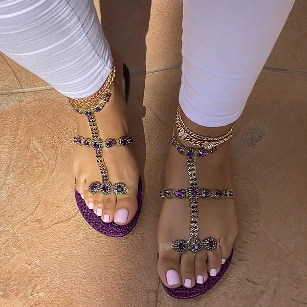 Jewelry Inlaid Fashion Transparent Sandals