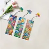 (US Local)3Pcs Special Shape Flowers 5D DIY Diamond Painting Bookmark with Pendants Craft Kit
