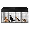[US Local Warehouse] Outdoor Secure Wire Crate Kennel Anti-Rust Metal Dog Cage for Medium Small Dogs