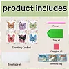 6pcs DIY Flowers And Butterflies Diamond painting greeting card