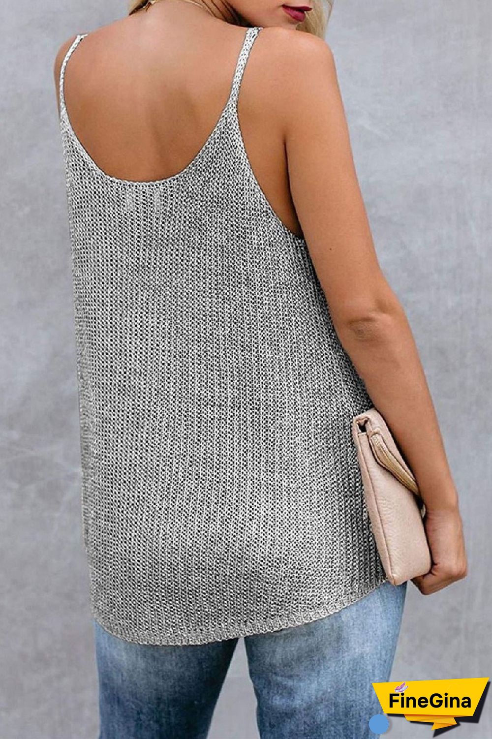 KarliDress Colorblock Metallic Cami Tank P12476
