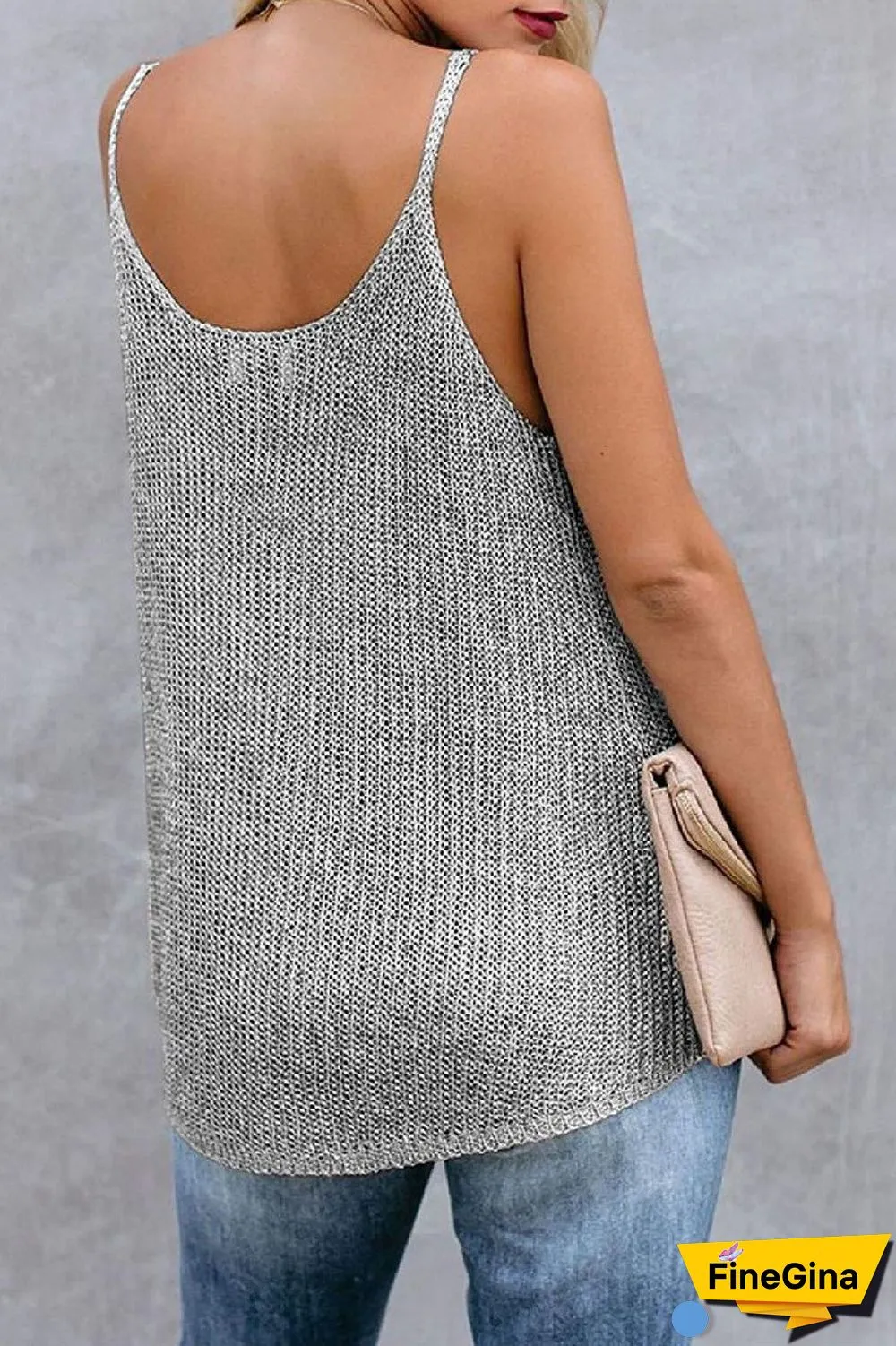 KarliDress Colorblock Metallic Cami Tank P12476