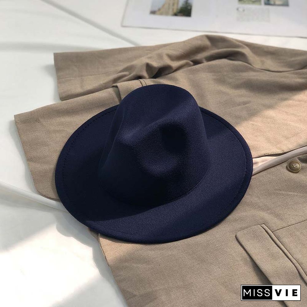 Vintage Pure Color Fedora Hat