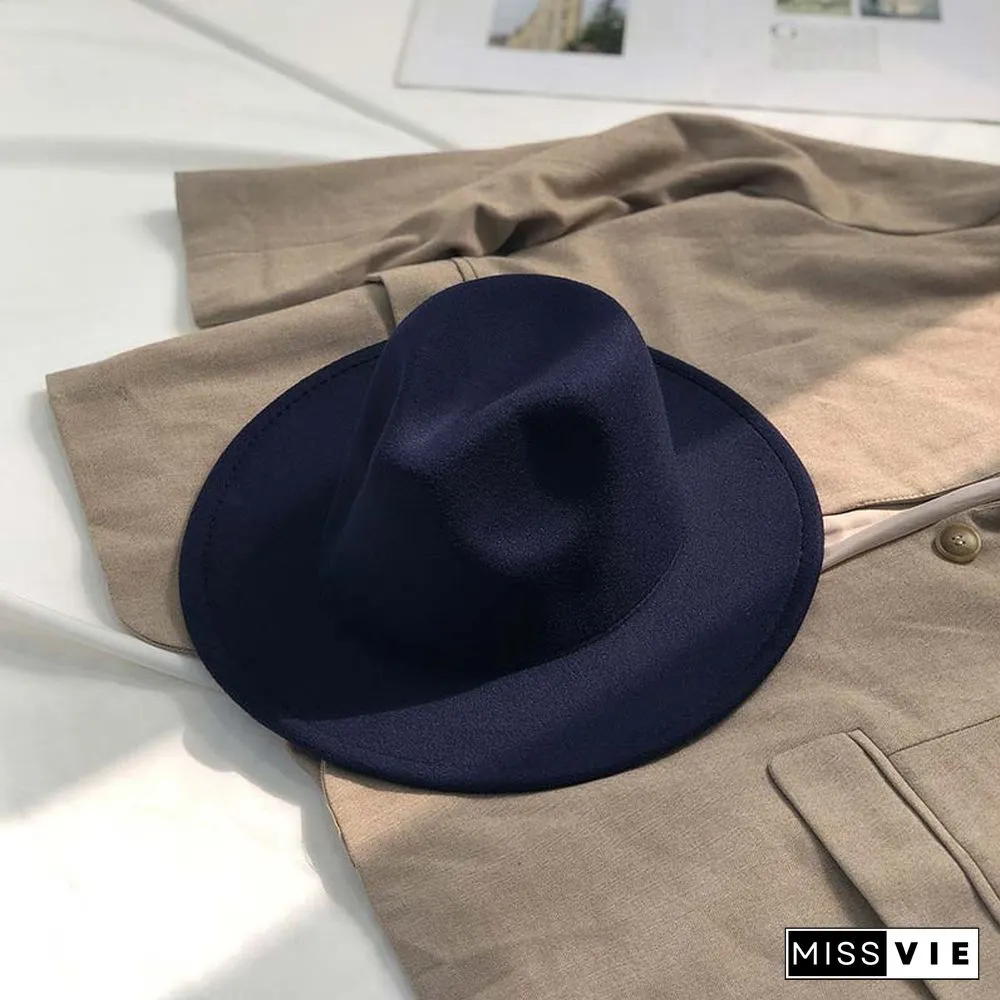Vintage Pure Color Fedora Hat