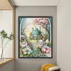 >SALE<Full Embroidery Eco-cotton Thread 16CT Print Flower Castle Cross Stitch 50x60cm