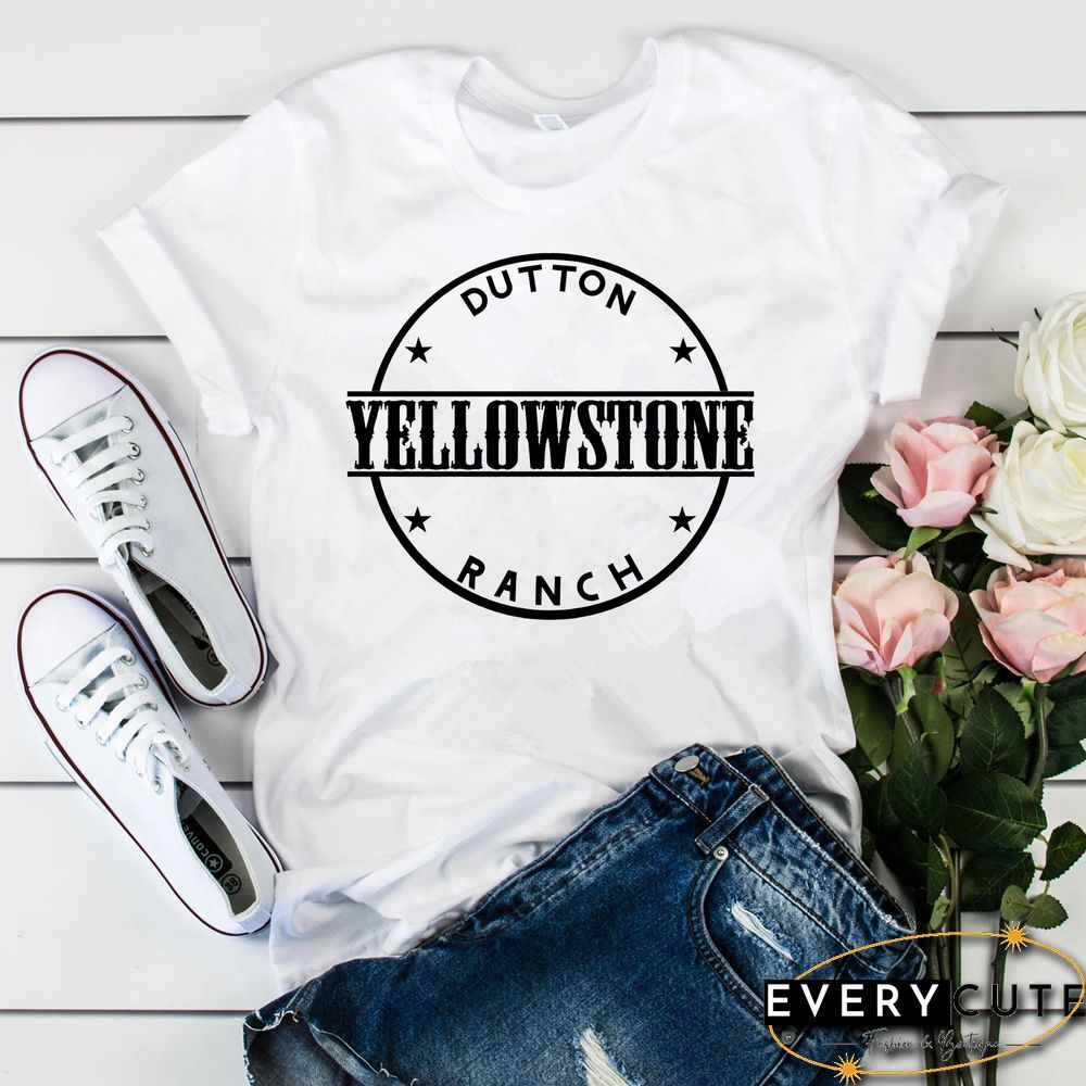 Dutton Ranch Yellowstone Tv Shows Graphic T Shirt Women Cotton White Black Beth Dutton T-Shirt Rip Wheeler Dutton Ranch Tops