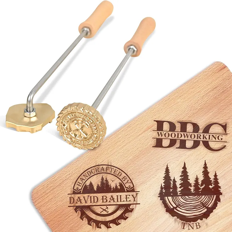 Custom Branding Iron for Wood, Durable Personalized Logo Metal Branding Iron for Wood Burning Stamp Leather Meat, Handcrafted Design Weddings & Personalized Gifts, Flame Heated