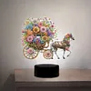 Flower Carriage Diamond Painting Night Light 5D DIY Diamond Art Lamp Home Decor