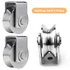 2Pcs V Type Groove Wheel Stainless Steel Gate Roller Wheel for Gym Equipment